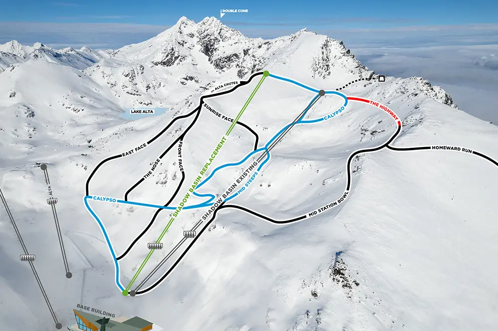 Shadow Basin Chairlift trail map